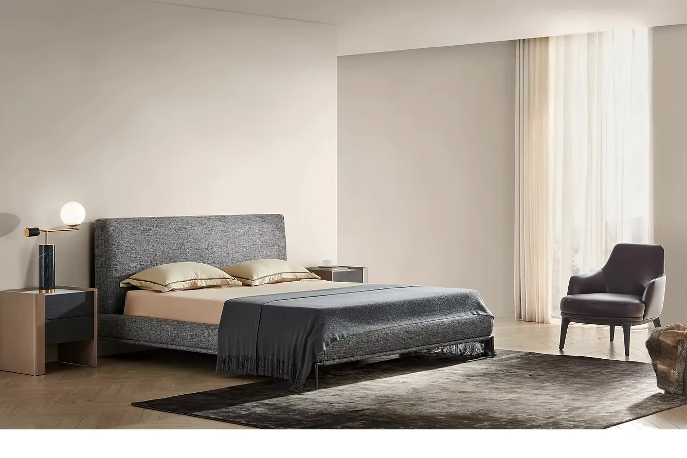 Giường bọc vải thô bền chắc, hiện đại – BA55573