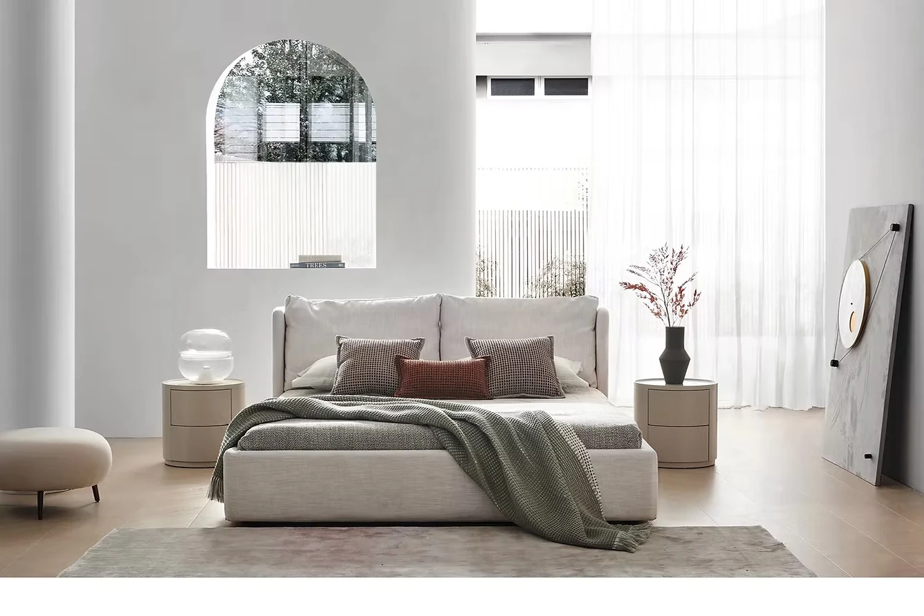 Giường bọc vải lanh, thoáng nhẹ – BA55591