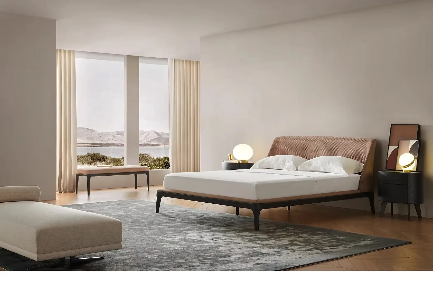 Giường bọc da thật sang trọng – KELLY  