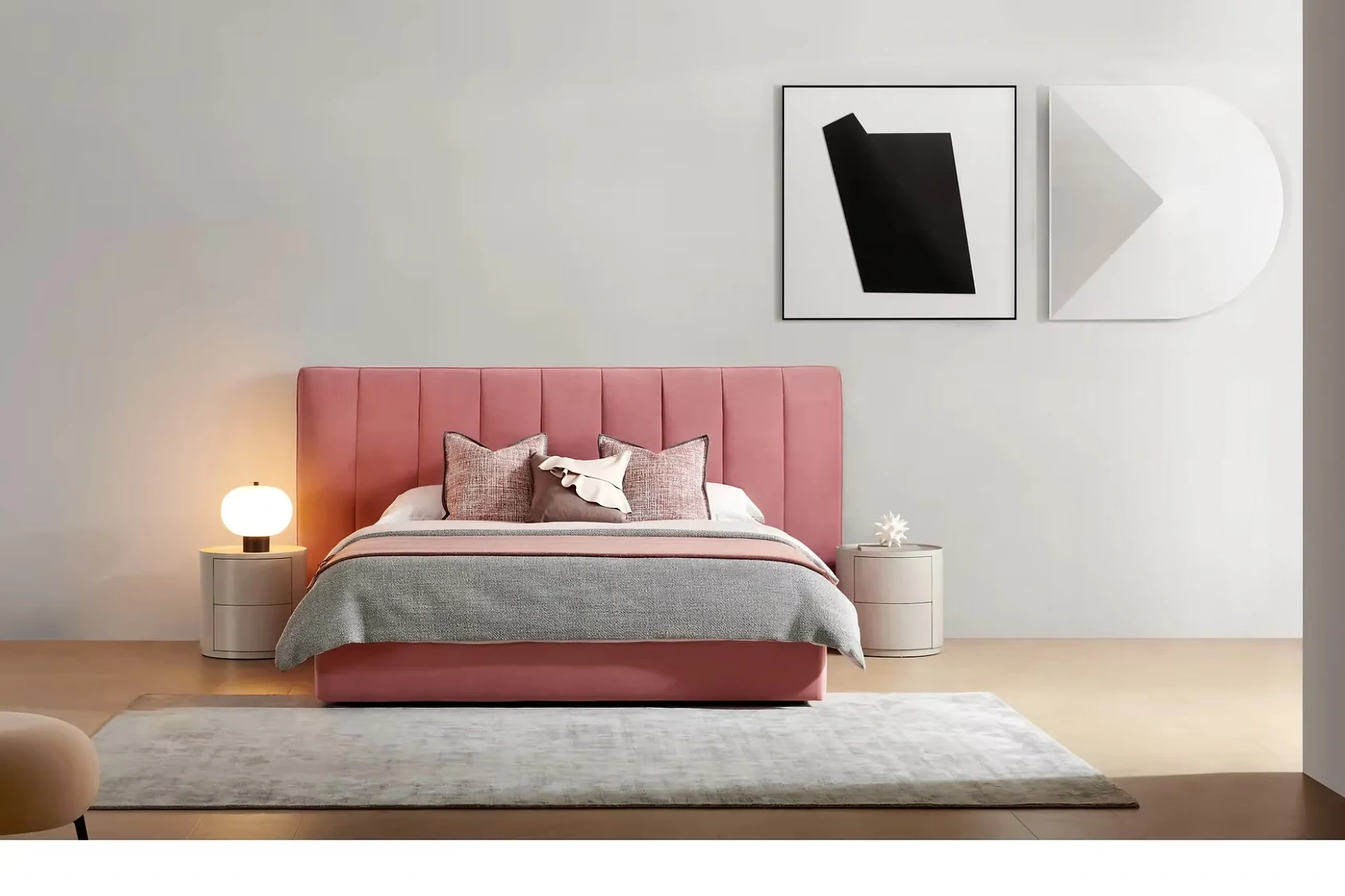 Giường vải nhung êm ái, cao cấp – PIANO