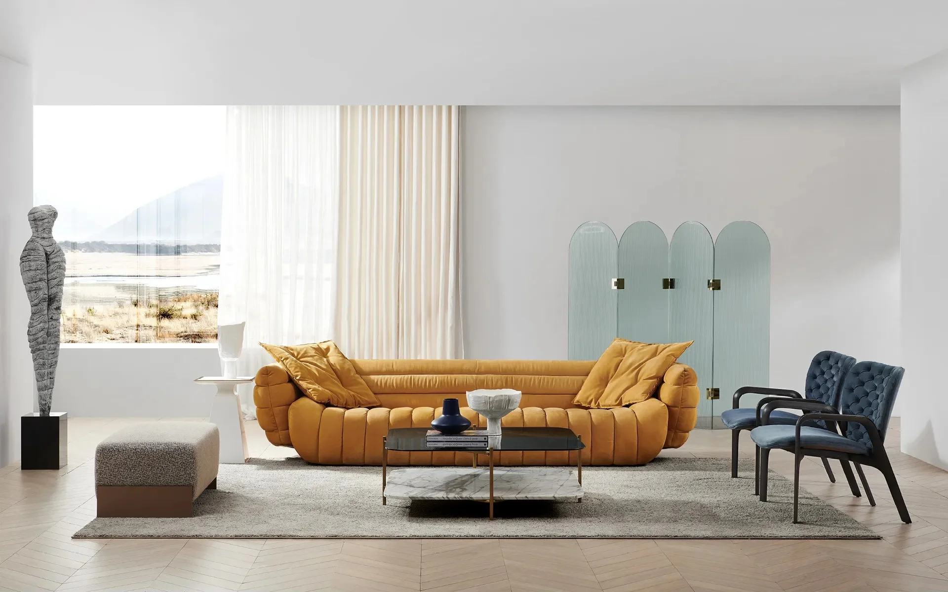 Sofa băng da lộn hiện đại – TACTILE