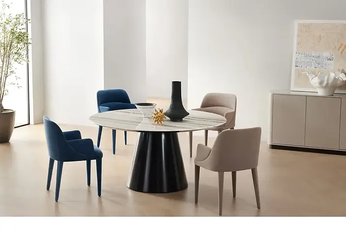 Bàn ăn tròn mặt đá tự nhiên – ROUND