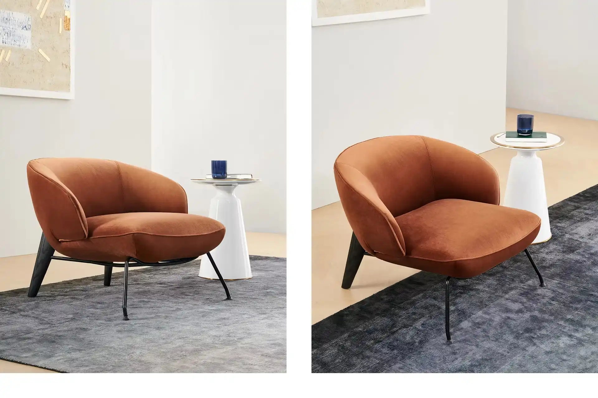 Ghế thư giãn vải nhung hiện đại – PERLO