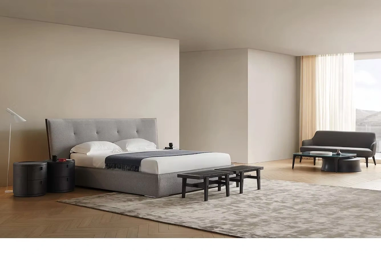 Giường vải thô khung kim loại cao cấp – BA55537