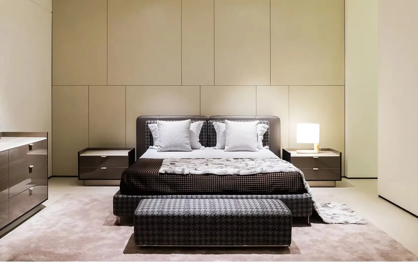 Giường vải kết hợp da thuộc cao cấp – TATLIN