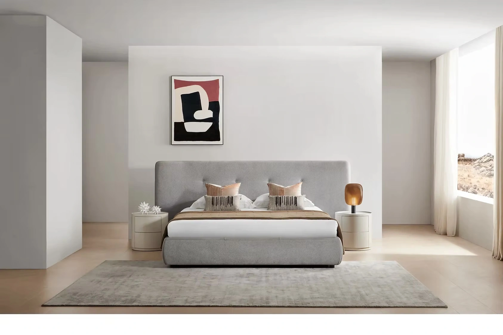 Giường bọc vải lanh thoáng mát – ELOISE V 