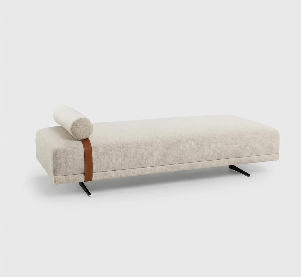 Ghế đôn bọc da thật phối vải êm ái – RULA