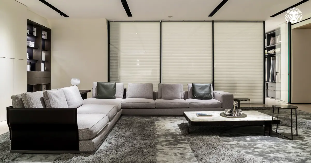 Kiểu sofa chữ L có thiết kế vuông góc giúp tối ưu không gian phòng khách