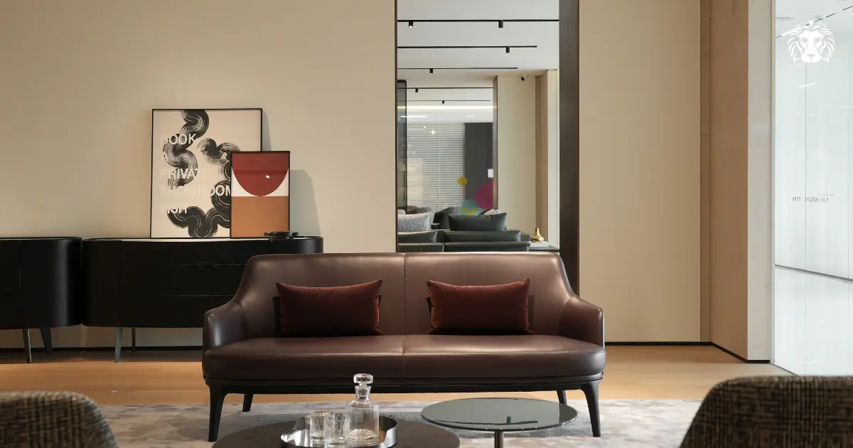 Sofa da phong cách Bắc Âu khiến phòng khách trở nên ấm áp và sáng hơn