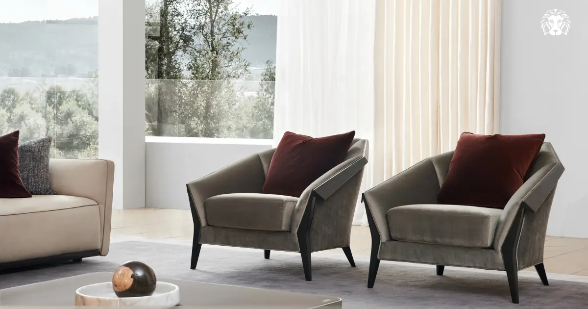 Sofa đơn phong cách luxury với thiết kế tinh tế, góp phần khẳng định vị thế và cá tính của gia chủ