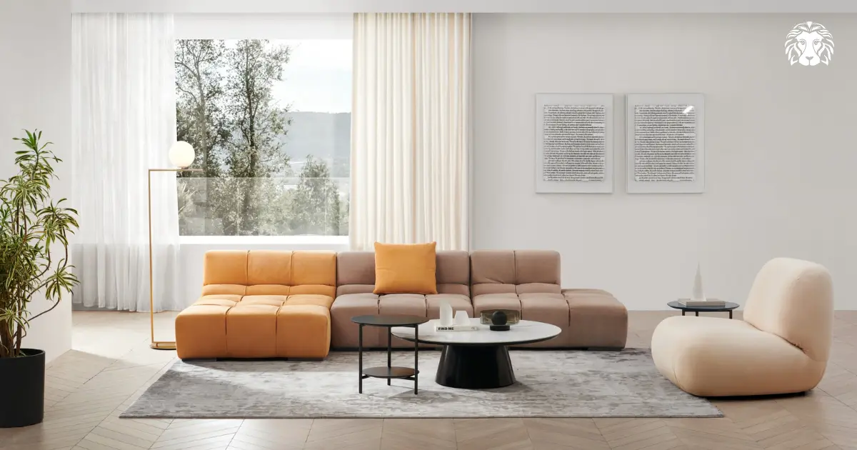 Sofa được chia thành các module có thể tách rời hoặc sắp xếp lại theo nhu cầu sử dụng