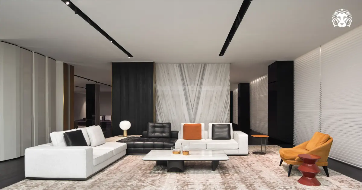 Sofa góc chữ L giúp tối ưu không gian phòng khách