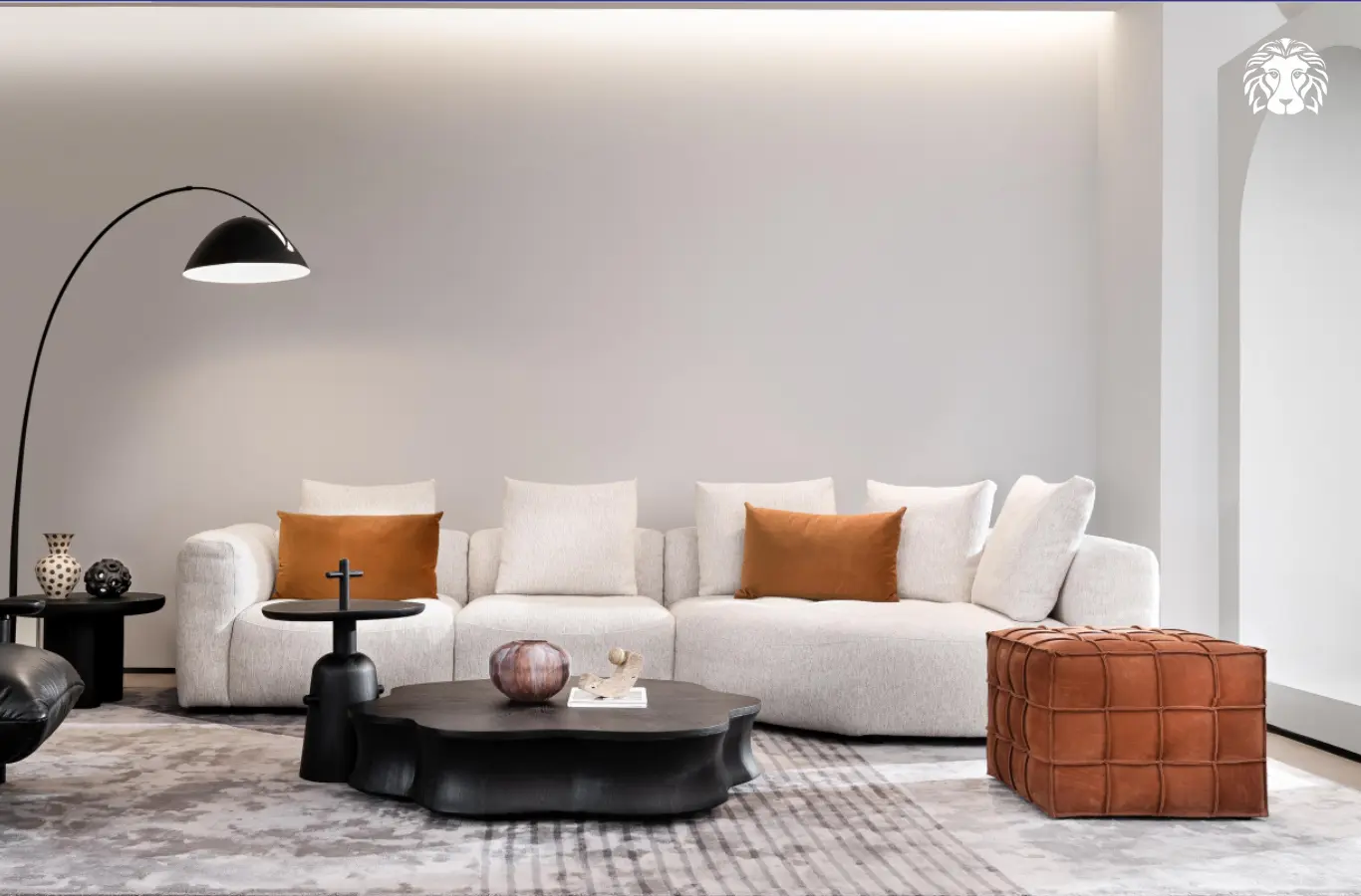 Sofa góc theo phong cách Japandi mang đến sự ấm áp