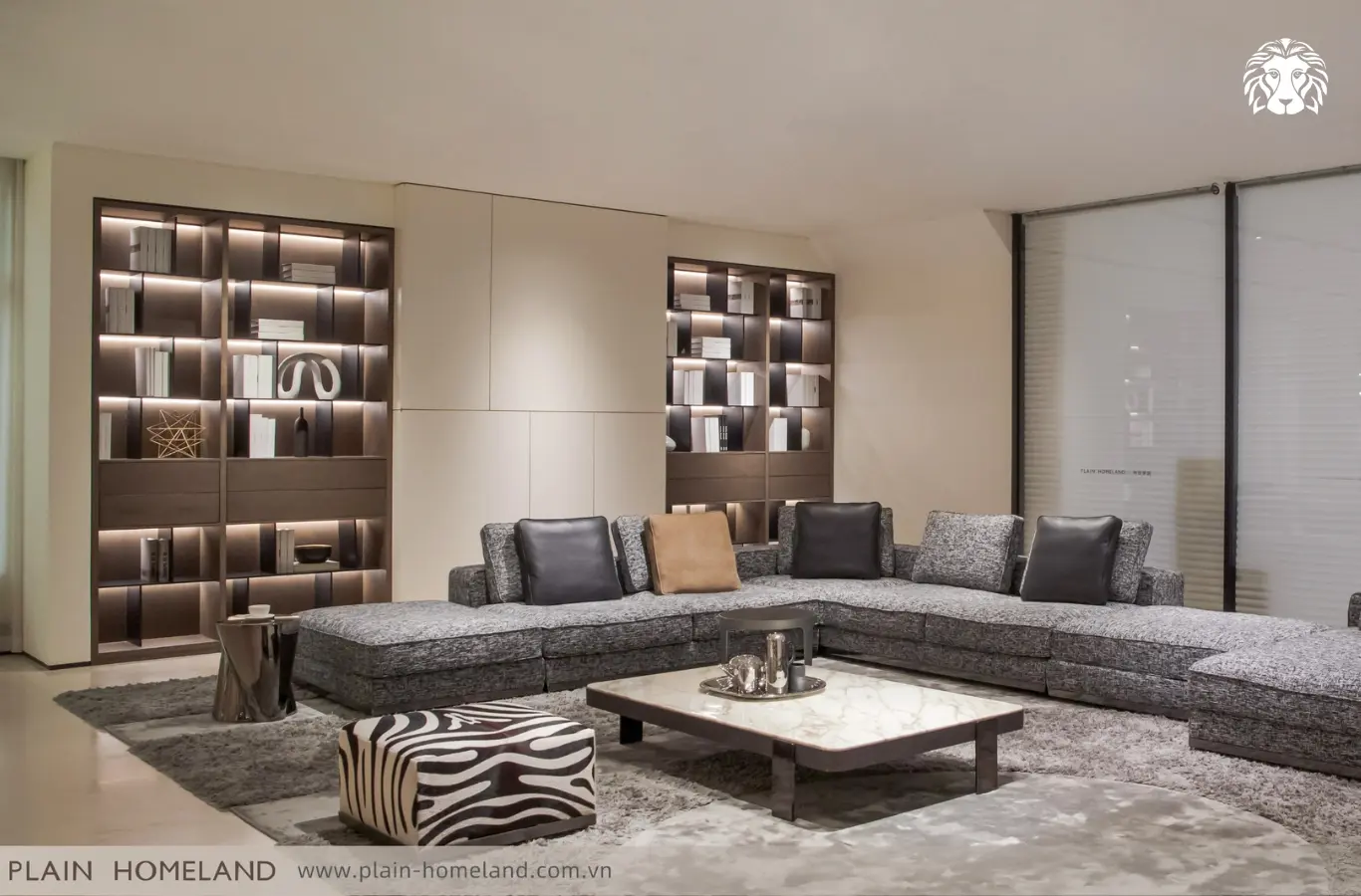 Sofa module chữ L giúp tối ưu diện tích phòng