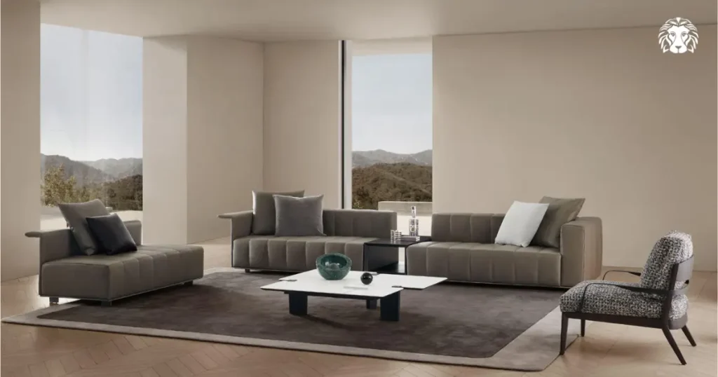 Sofa phong cách hiện đại phù hợp với không gian sống gọn gàng và tinh giản
