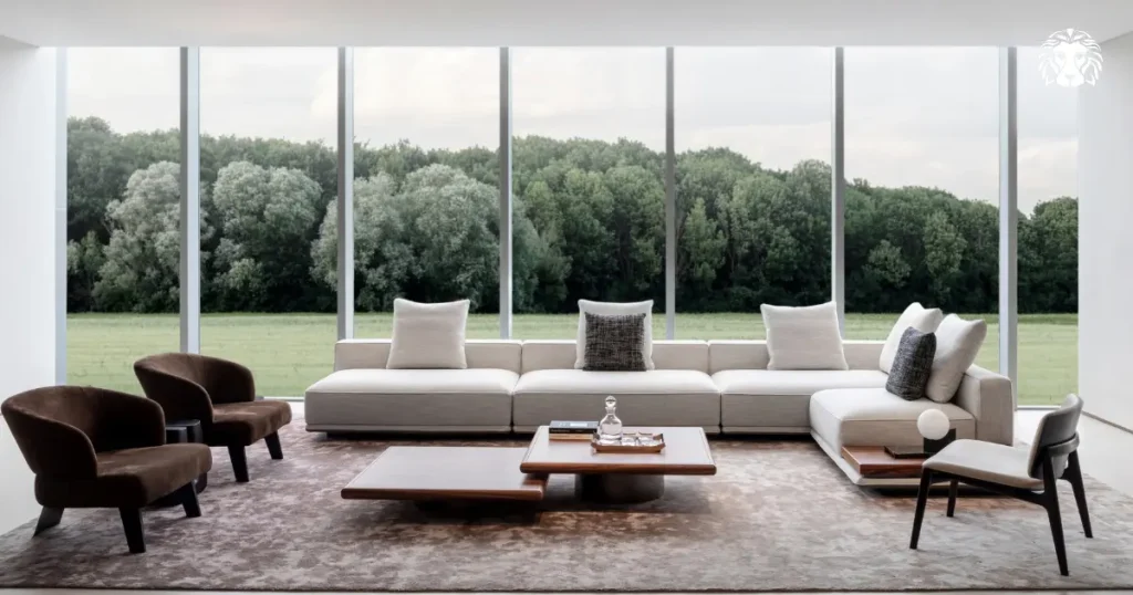 Sofa phong cách tối giản mang lại cảm giác yên tĩnh và cân bằng cho không gian
