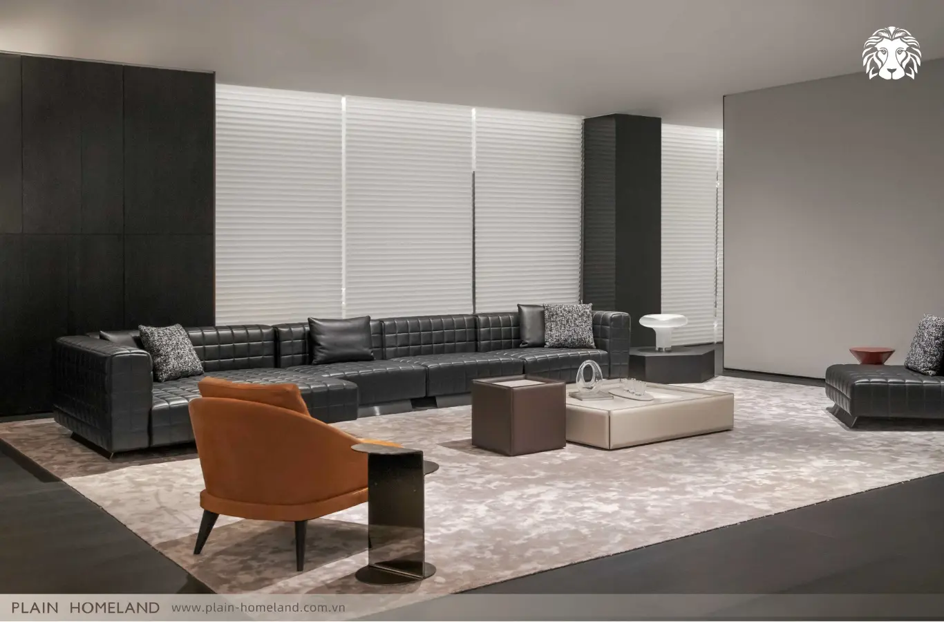 Sofa văng dài cho phòng khách trần cao