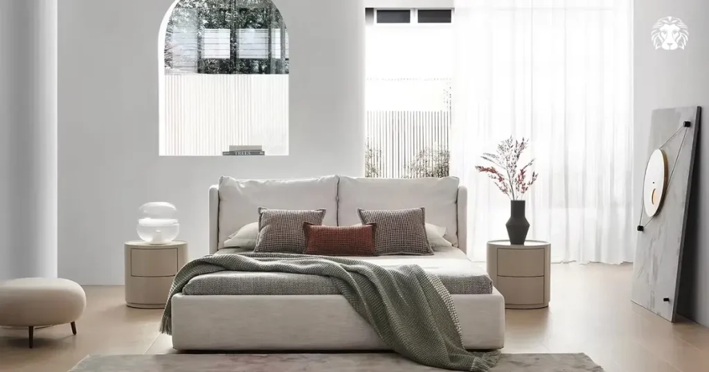 Phòng ngủ thanh lịch với chất liệu cao cấp, mang đến cảm giác ấm áp và thư giãn