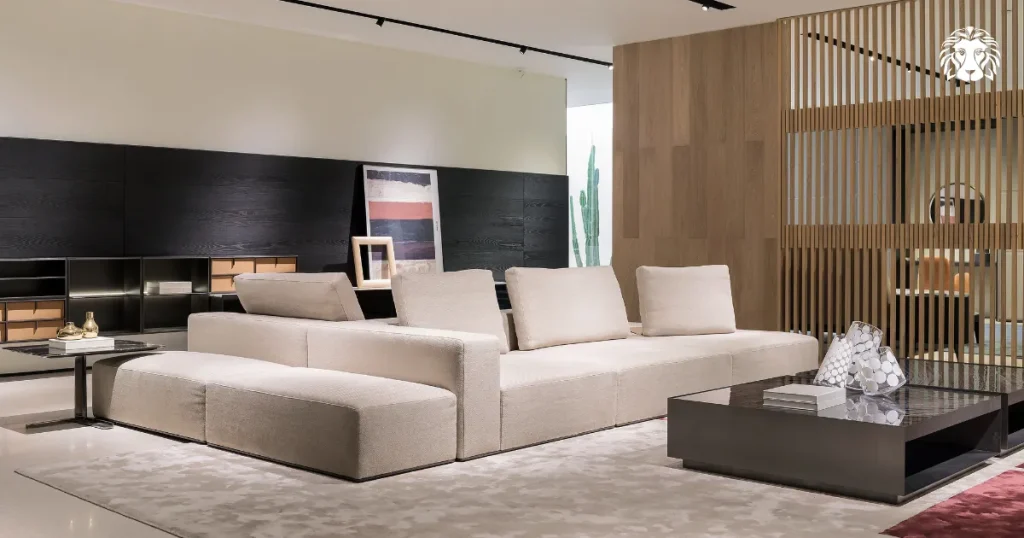 Kích thước sofa góc 4 chỗ được sử dụng cho phòng khách có diện tích trung bình đến rộng