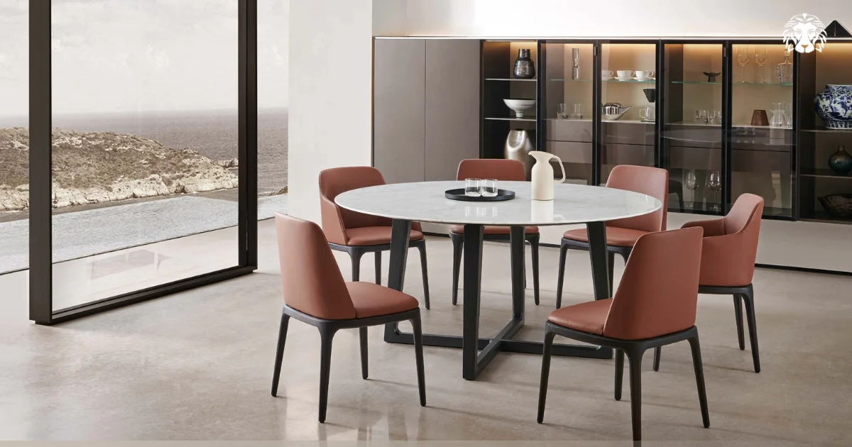 Nhờ thiết kế sang trọng và bề mặt dễ vệ sinh, bàn ghế ăn mặt đá được nhiều gia đình lựa chọn