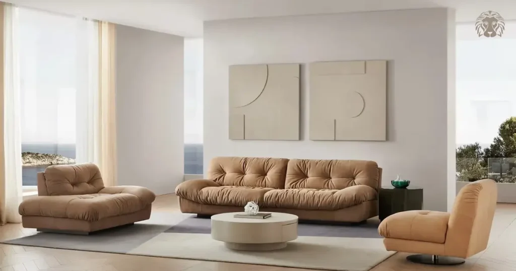 Sofa 2 chỗ cỡ vừa giúp cân đối không gian và đảm bảo chỗ ngồi thoải mái cho hai người