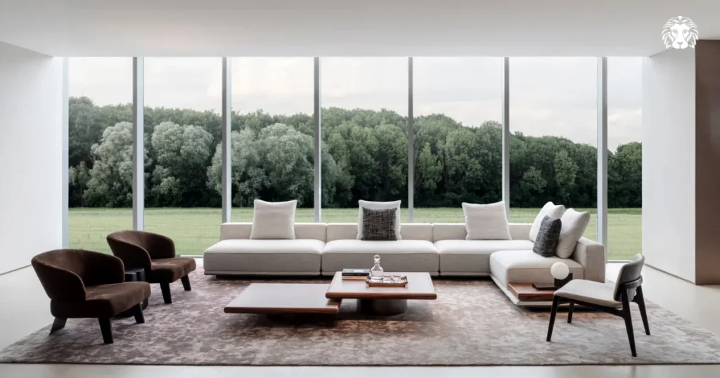 Sofa 4 chỗ dạng băng là kiểu sofa có thiết kế một hàng ghế thẳng, không chia góc