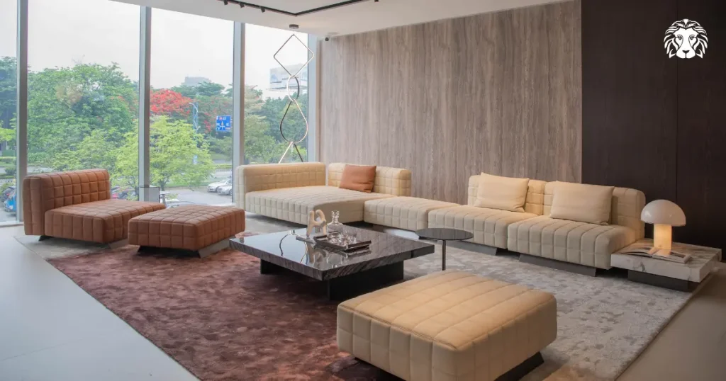 Sofa bọc da thật sẽ ít bám bụi, khó thấm nước và dễ lau chùi