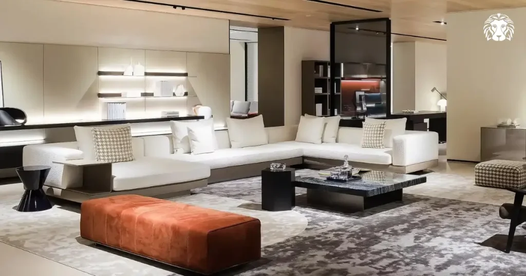 Sofa góc được thiết kế gồm hai hoặc nhiều phần ghép lại với nhau tạo thành một góc vuông