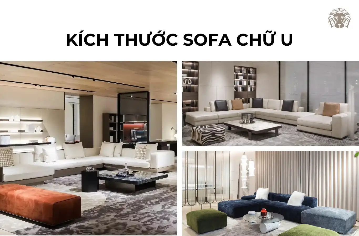 Kích thước sofa chữ U phổ biến hiện nay (có số liệu chi tiết)