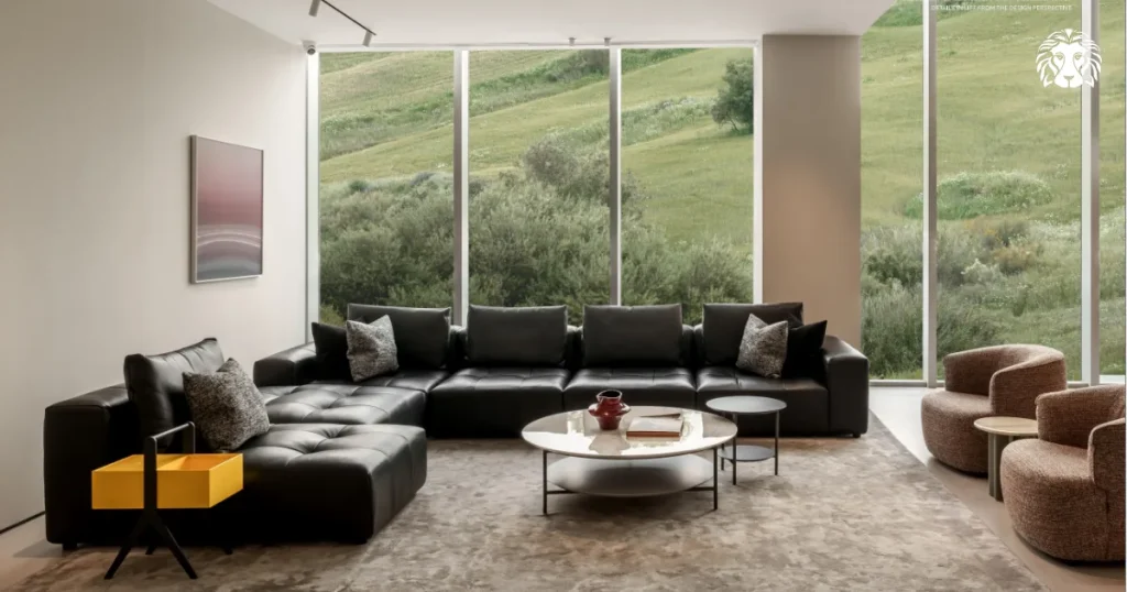 Chất liệu da giúp bộ sofa dễ lau chùi và vệ sinh hằng ngày