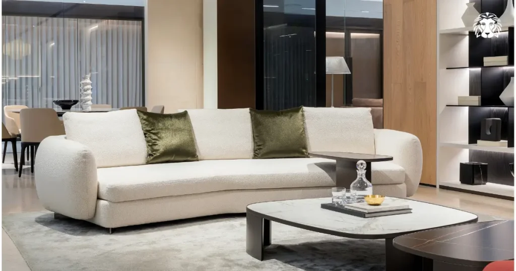 Sofa chữ I là lựa chọn giúp giữ sự cân đối tổng thể
