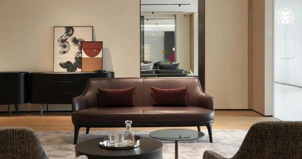 Sofa da nâu là biểu tượng của sự sang trọng và ấm áp