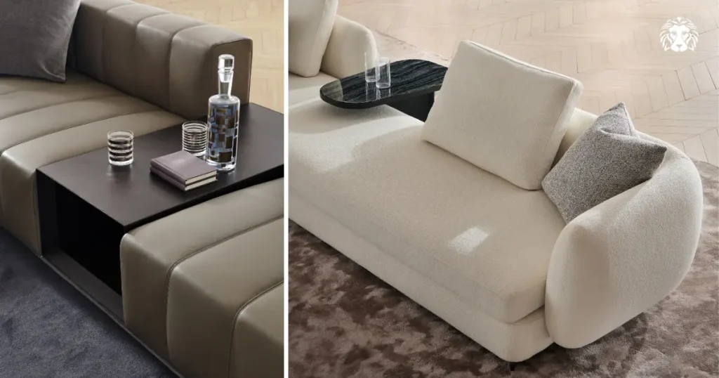 Sofa da và vải phù hợp với phong cách sang trọng