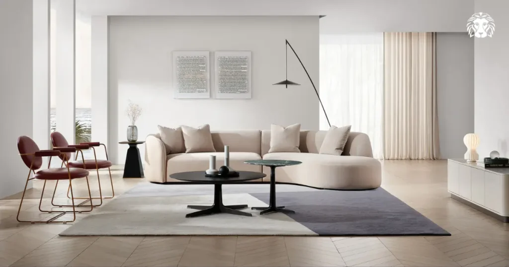 Sofa phòng khách nhỏ phong cách luxury hiện đại tạo điểm nhấn cho không gian
