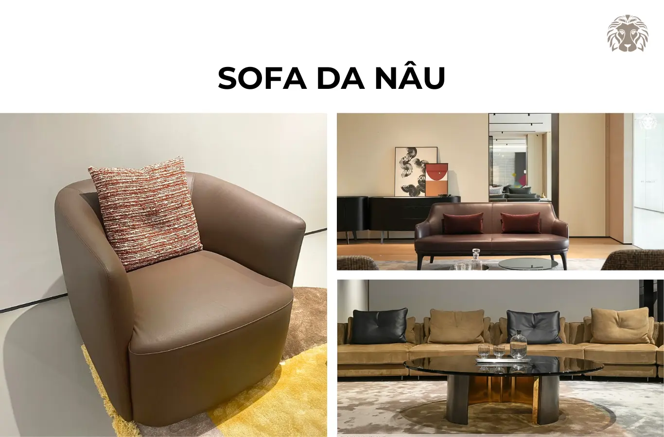 100+ Mẫu ghế sofa da nâu đẹp: Gợi ý kiểu dáng phù hợp từng không gian
