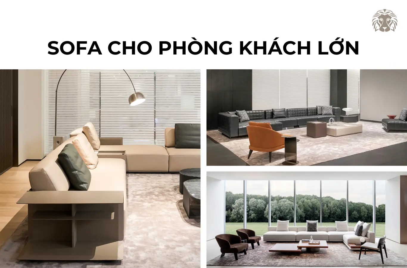 50+ Mẫu sofa cho phòng khách lớn & hướng dẫn bố trí, decor chuẩn