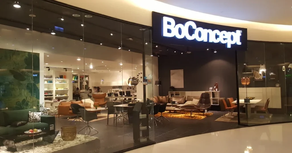 BoConcept tập trung vào sofa, bàn ăn, ghế, giường ngủ và các giải pháp nội thất tùy chỉnh