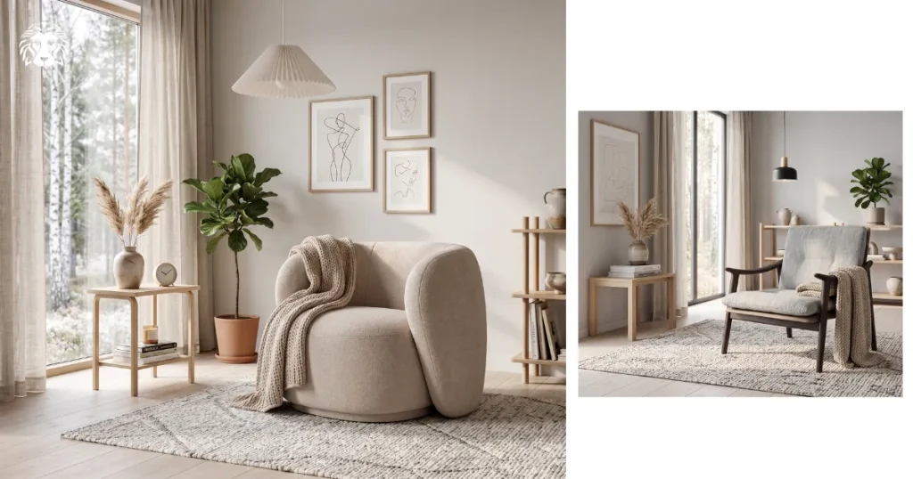 Sofa Bắc Âu thường có thiết kế chân ghế cao, tạo cảm giác thoáng