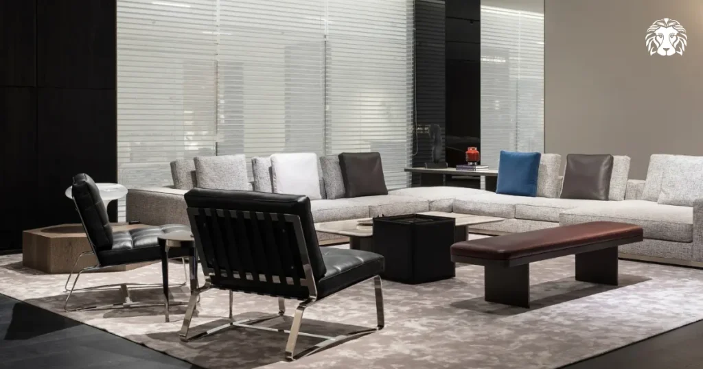 Sofa góc chữ L màu xám giúp tối ưu diện tích phòng
