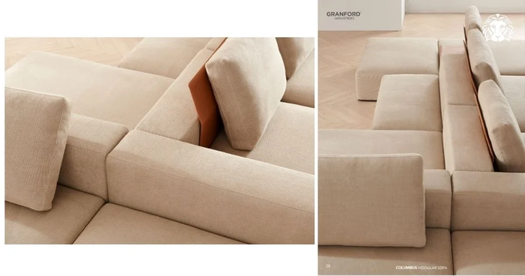 Sofa vải màu be khá đa dạng về chất liệu