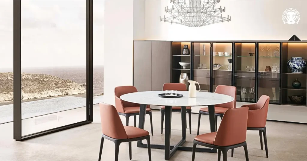 Bàn ăn 6 - 8 ghế tạo sự đồng bộ với phòng khác