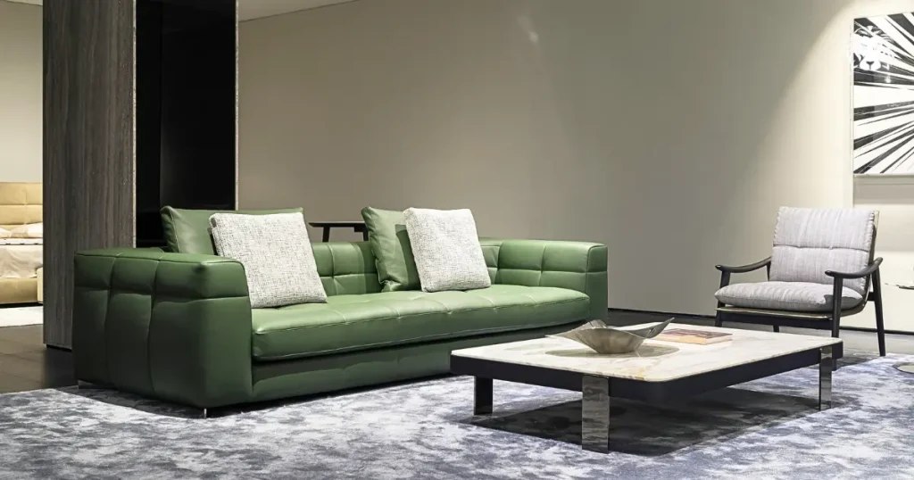 Sofa da chữ I thường được lựa chọn cho các không gian nội thất cao cấp