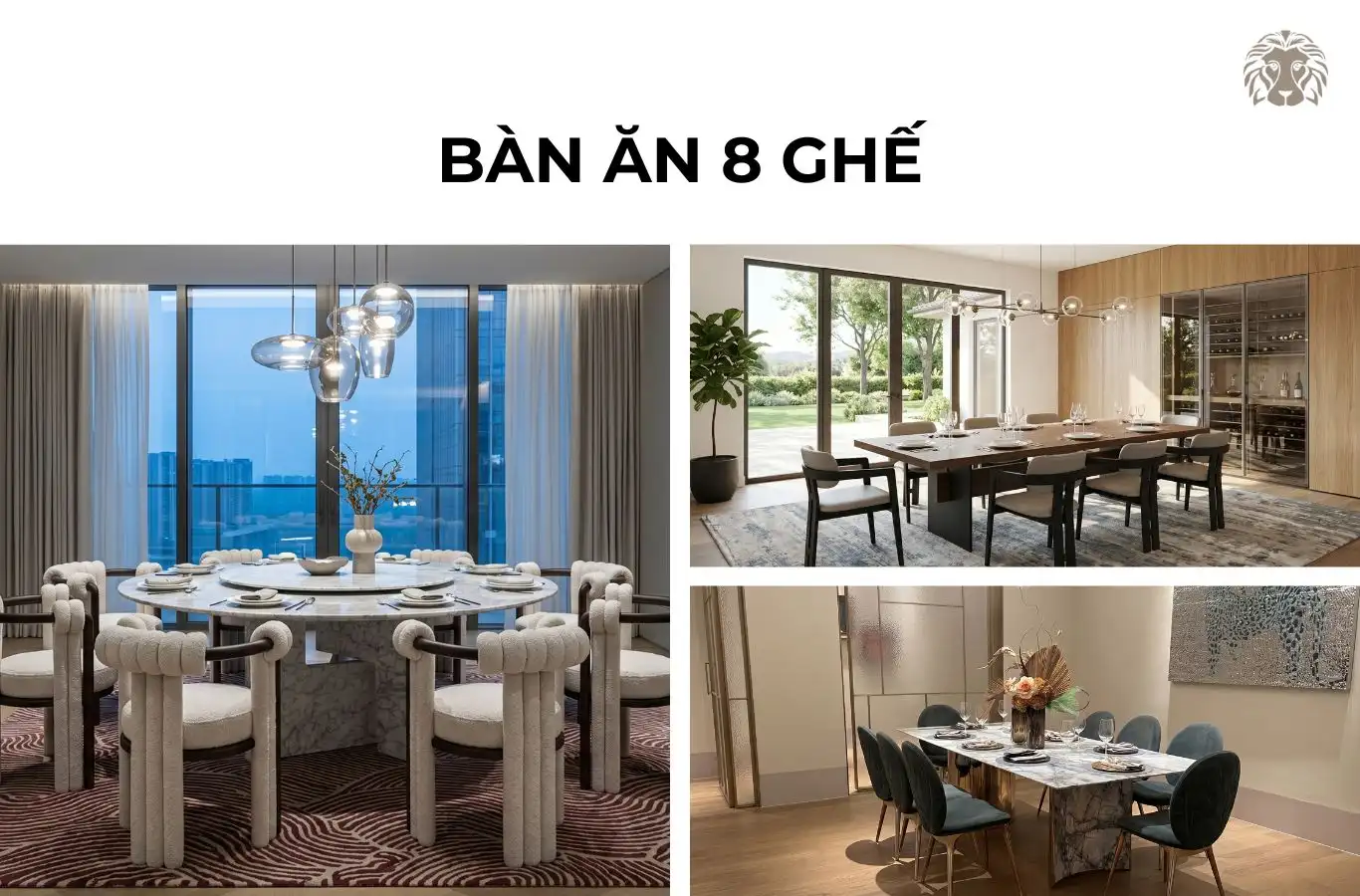 50+ mẫu bàn ăn 8 ghế rộng rãi, tinh tế cho không gian hiện đại  