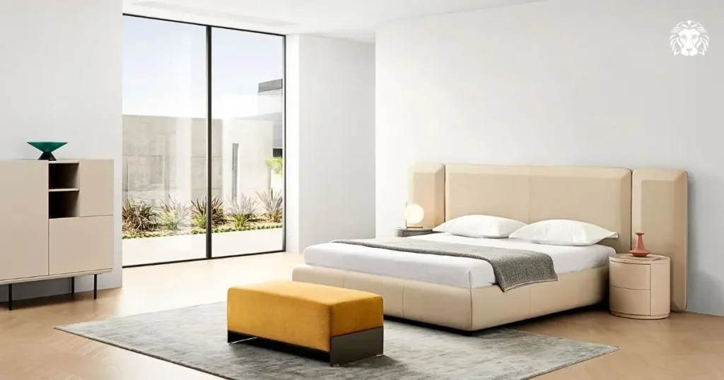 Chi tiết đầu giường tạo điểm nhấn cho không gian phòng