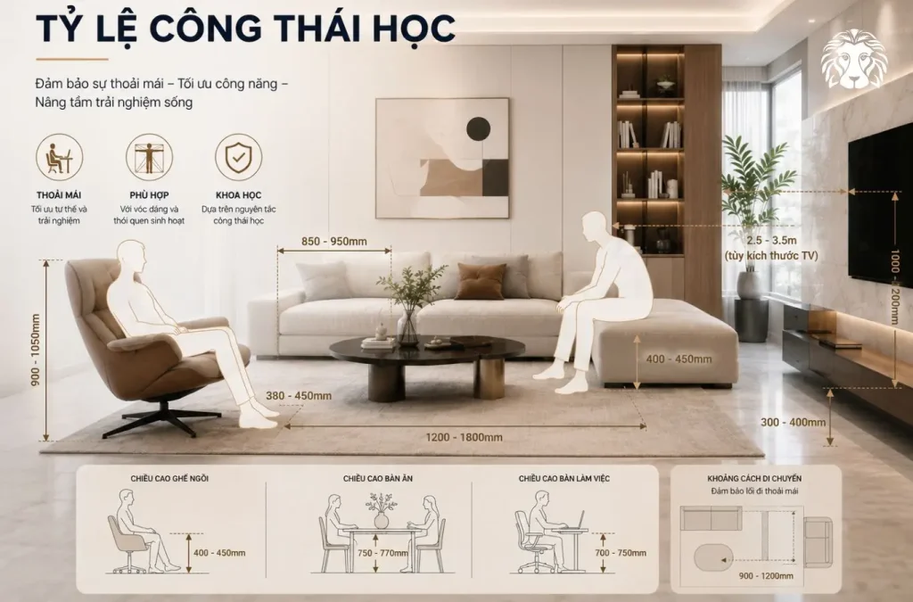 Tỷ lệ và kích thước công thái học
