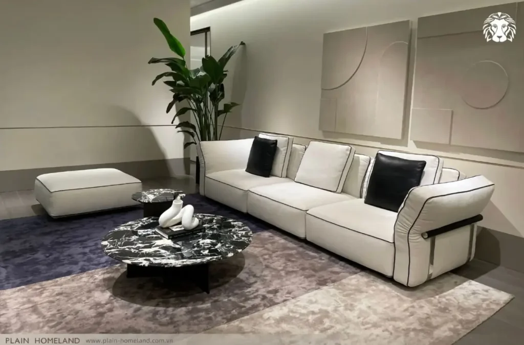 Sofa văng nỉ mang đến một trải nghiệm xúc giác vô cùng êm ái và chiều sâu thị giác ấn tượng