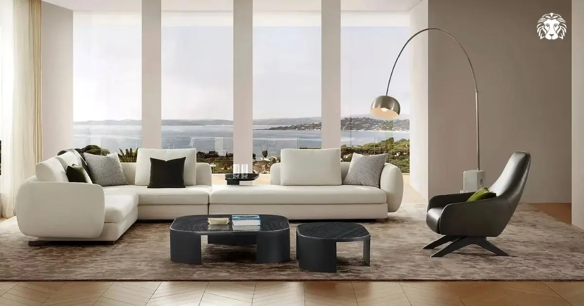 Sofa góc chữ L Saint Germain làm từ vải da cao cấp