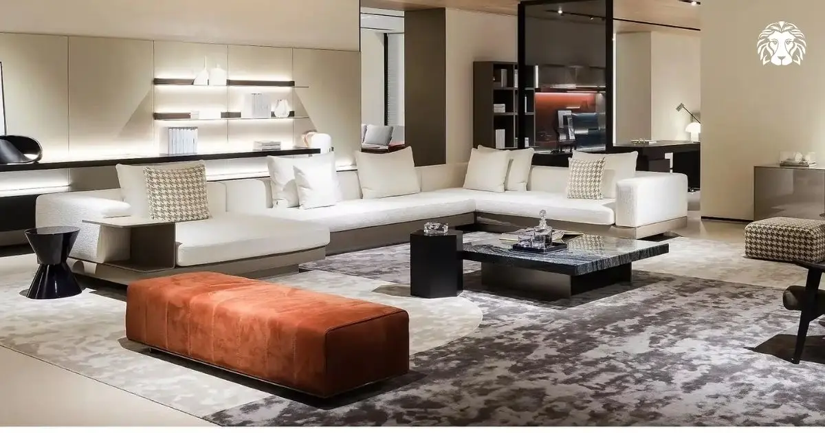 Sofa góc chữ U phù hợp với không gian biệt thự rộng