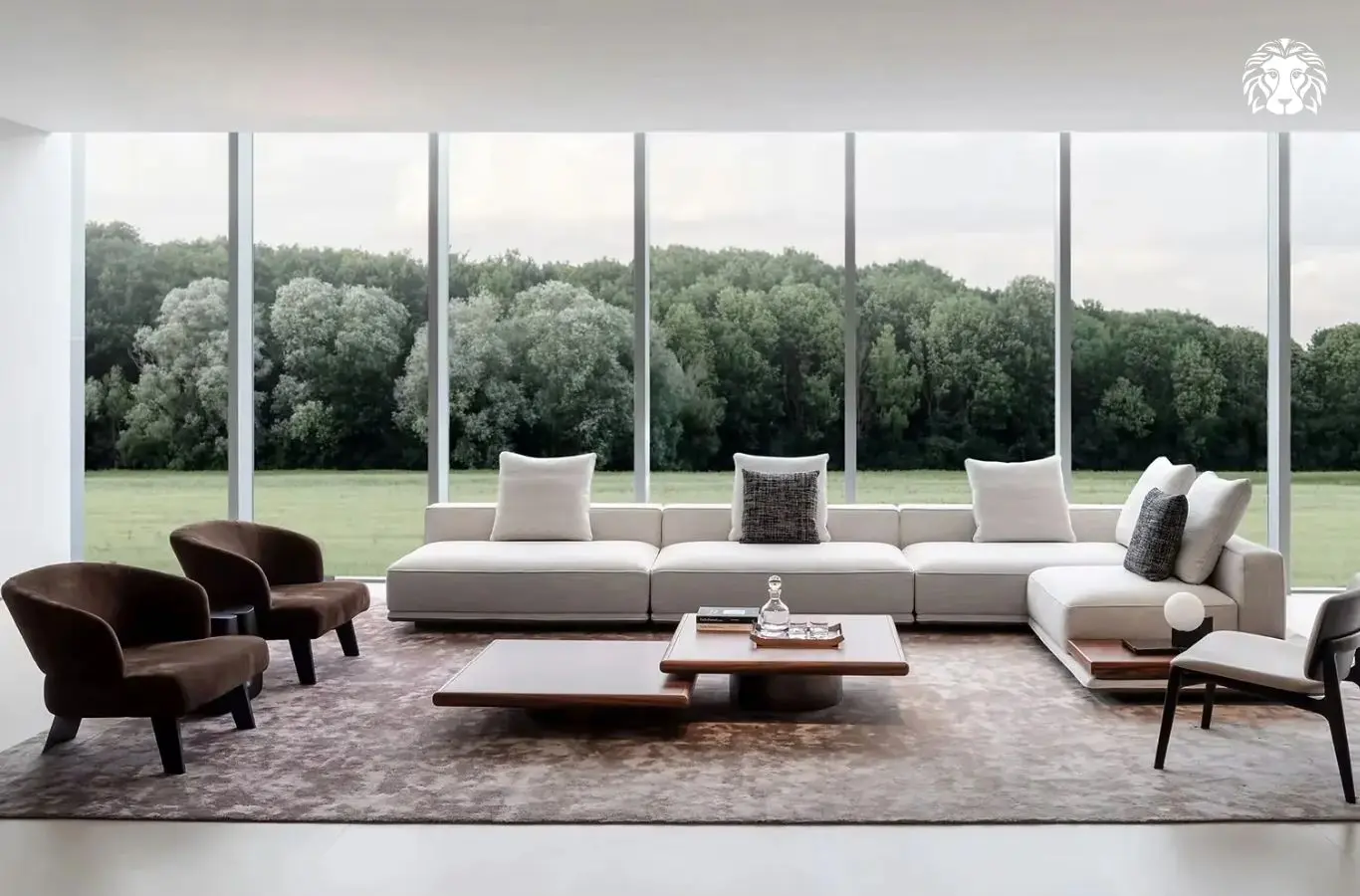 Sofa cỡ lớn là điểm nhấn nổi bật trong không gian rộng rãi