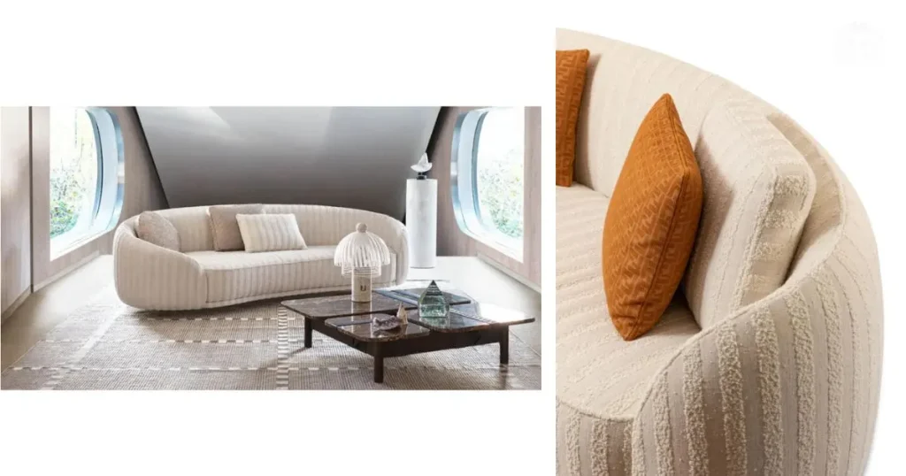 Sofa vải sợi tự nhiên lành tính, thân thiện với làn da.